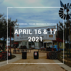 Star Hill Ranch setup for Texas Whiskey Festival with the dates April 16th and 17th on it.
