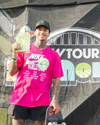 Bespreken inkomen Cusco Monster Energy's Nyjah Huston Takes First Place in Men's Skateboard Street  at Dew Tour Des Moines