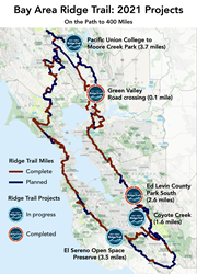 Bay Area Ridge Trail Map Bay Area Ridge Trail To Complete 400 Miles Of Connected Trails In 2021