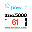 For the 2nd Time, Powur PBC Appears on the Inc. 5000, Ranking No. 61 With Three-Year Revenue Growth of 5,890 Percent