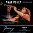 Jimmy&#39;s Jazz &amp; Blues Club Features 3x-GRAMMY&#174; Award Nominated Clarinetist &amp; Bandleader ANAT COHEN on Friday March 18 at 7 P.M.