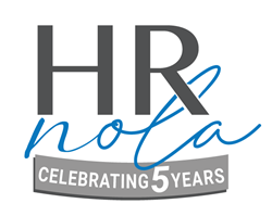 Logo for HR NOLA, celebrating 5 years in business.