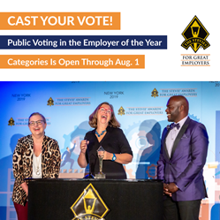 Public voting in the Stevie Awards for Great Employers, sponsored by HiBob, is open through August 1.
