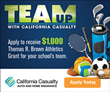 Support Student Athletes: Apply for a 2022/2023 School Athletics Grant from California Casualty