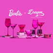 BARBIE™ X DRAGON GLASSWARE® products on pink background