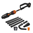 Kit includes: 20V Leafjet Blower (WG543) , Gutterpro Attachment (WA4096), Wide Nozzle Attachment, 20V 4.0Ah Battery (WA3578), and 2A Charger (WA3881).