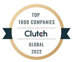 Image of the Clutch Top 1000 Global Companies certificate