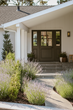 Statement Front Porch: featuring pollinator planting, must-have black door