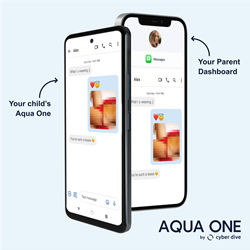 Activity from the Aqua One smartphone mirrored to Cyber Dive's parent dashboard.