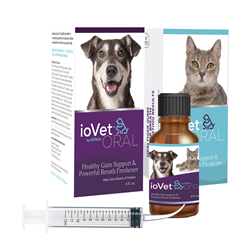 Safely and effectively promote periodontal health in your pets with ioVet Oral 