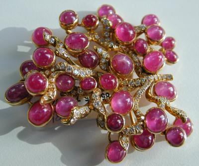 Signed Ruby and Diamond Vintage Designer Brooches Acquired by Maurice ...
