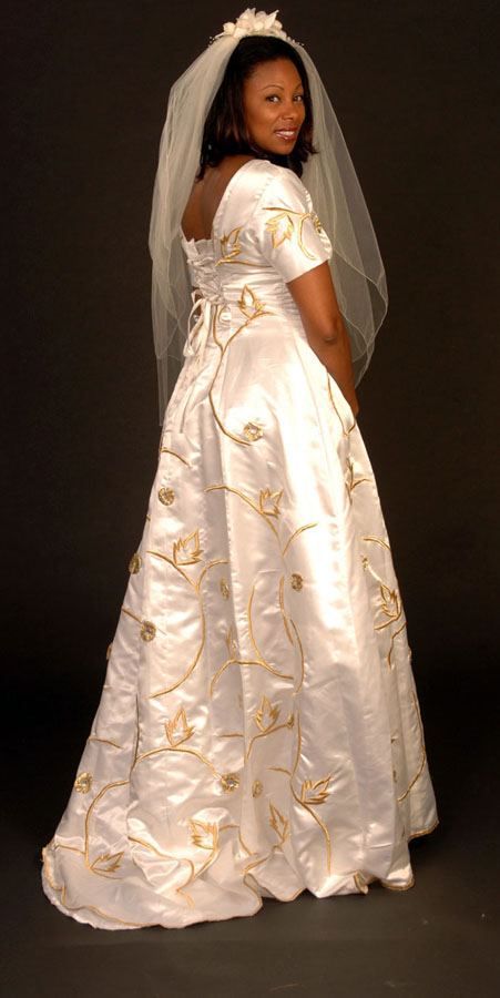 gold african wedding dress
