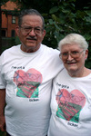Heart disease patients with their 'High Tech Ticker' shirts before cardiac rehab class