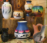 Beautiful authentic Native American hand-painted pottery from Cedar Mesa Products