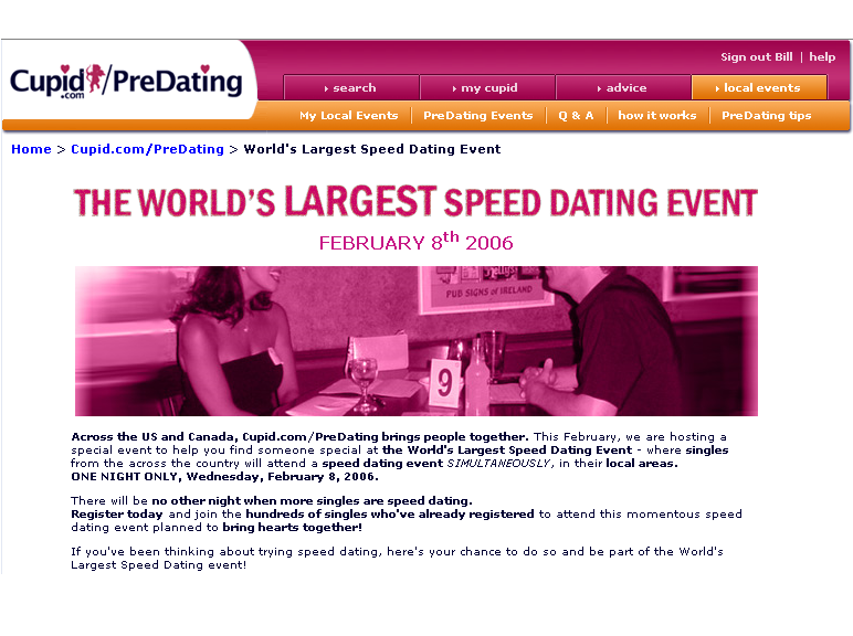Predating speed dating