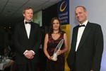 Young Business Person of the Year Lucy Cokes with Julian Crow of First and TV celebrity Doug Richard