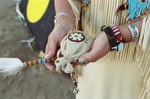 Native-American power stick and medicine bag
