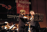 Grand Prize winner Dmitrij Smirnov in performance with Maxim Vengerov during the closing ceremonies of the Il Piccolo Violino Magico competition in Venice, Italy, at which he won first prize.