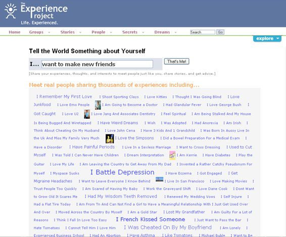 The Experience Project: The Social Network Where No One Knows ...
