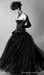 Gothic Beauty model Kat Black gown victorian style