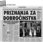 Serbian Newspaper features the Ellis Island Medal of Honor ceremony 