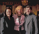 Miriana Majstorevich, Mira Zivkovich and Father Majstorevich at the banquet at the Great Hall at Ellis Island 
