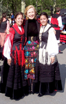 Mira Zivkovich with traditional dancers