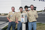 Boy Scouts pose after Lincoln Highway Marker Dedication