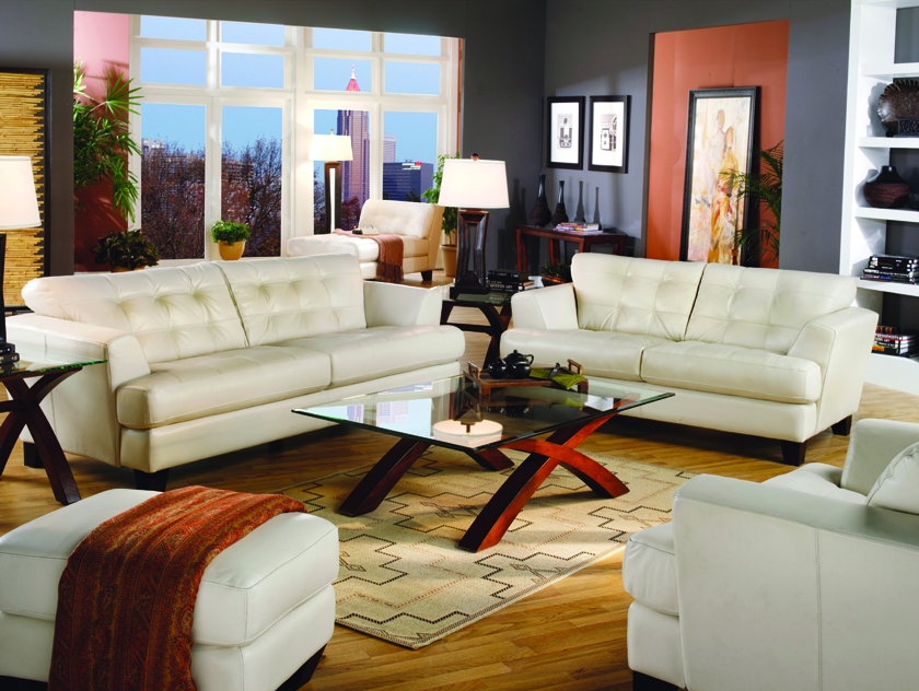 Wickes Furniture Company Inc, Cindy Crawford Leather Ottoman