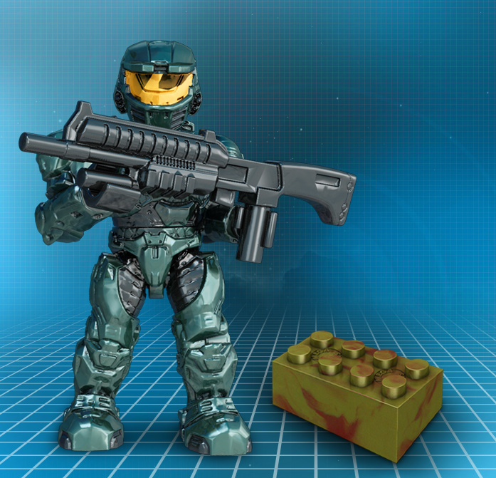 Halo Mega Bloks Set #97520 UNSC Silver Spartan with Assault Rifle 