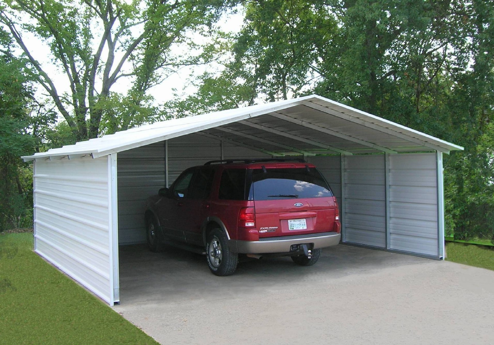 carports designed by versatube offer elegance and more coverage with the new suburban series metal carport camper trailer