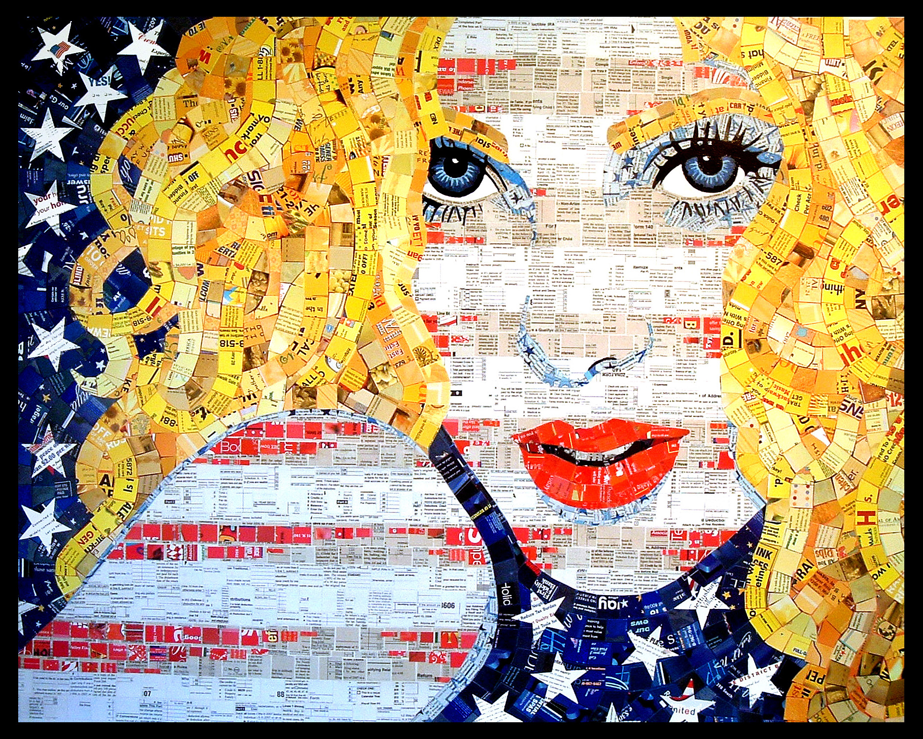 Recycled Art Created from Junk Mail Makes Fine Art Pop