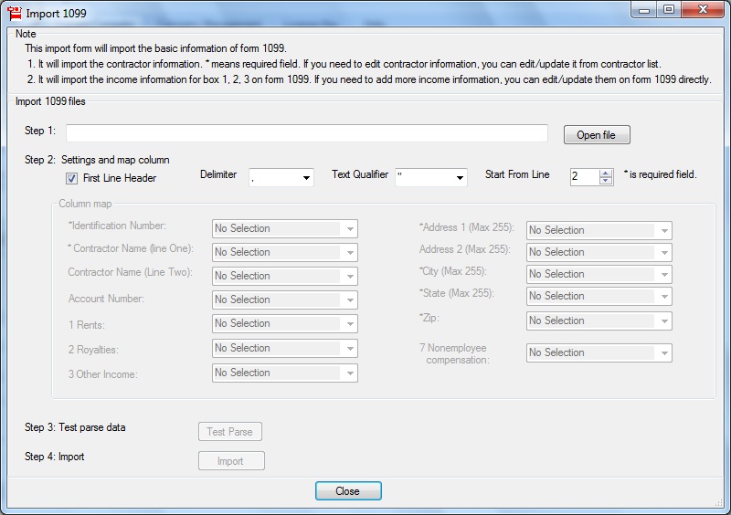 Importing W2 1099 Data into ezW2