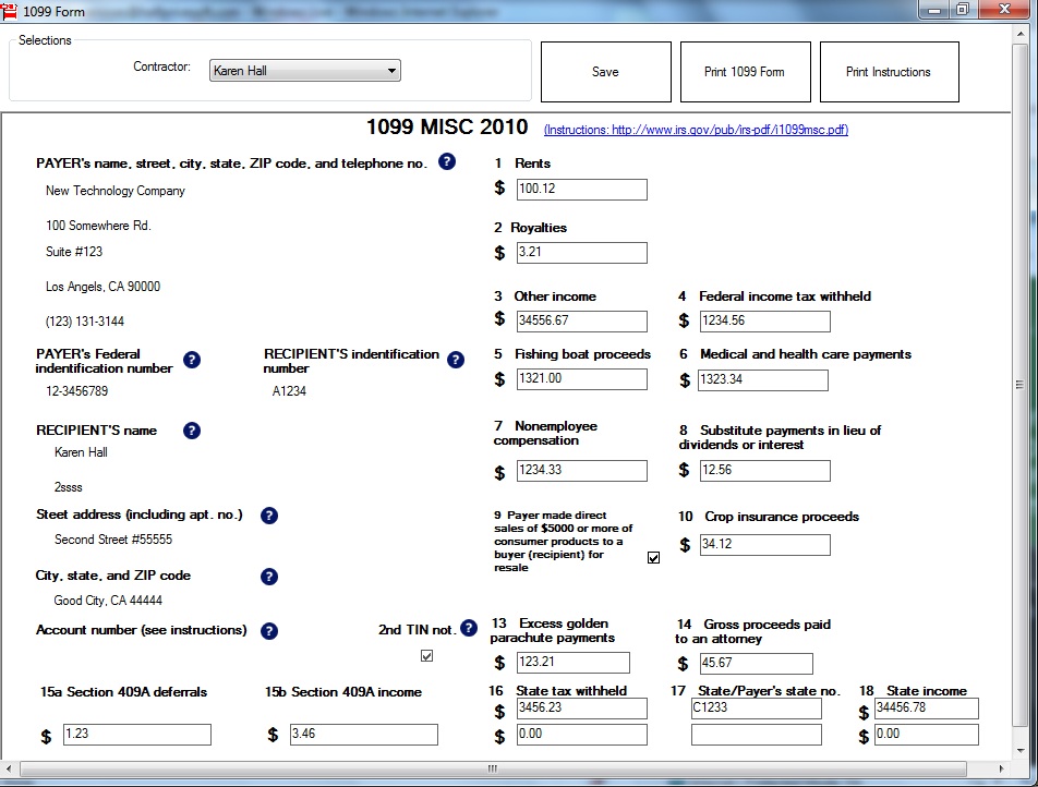 Form 1099 Editing with ezW2