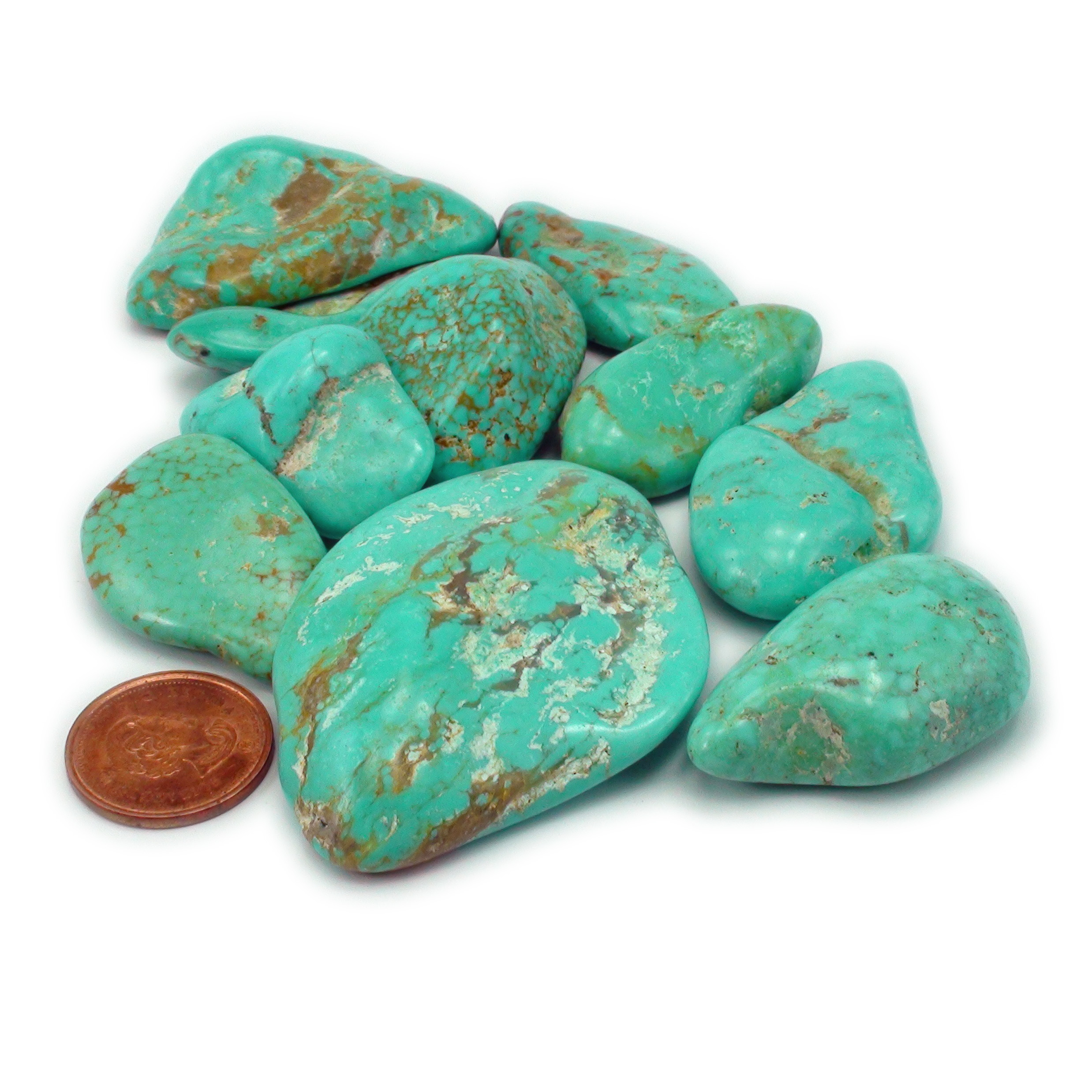 Natural Turquoise Tumbled Stone Wholesale by Stonebridge Imports.