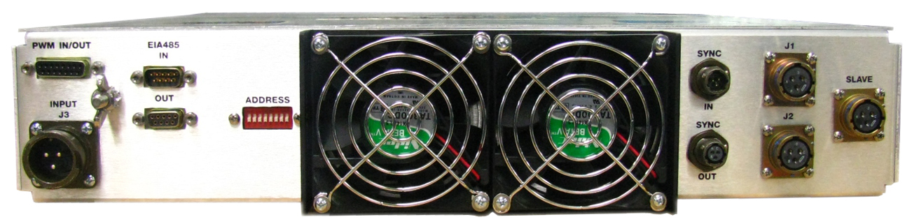 Back view of the Behlman BL1500 power supply.