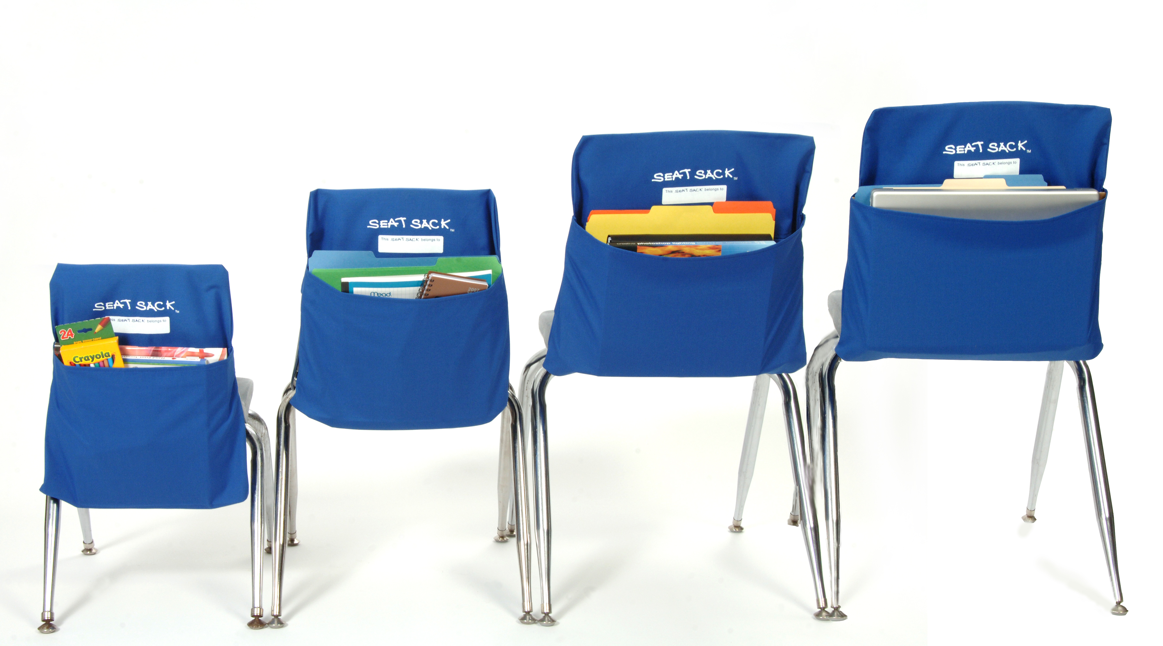 1 MEDIUM Designer Chevron Fabric Orange and Blue Chair Pocket Seat Sack 