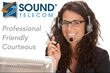 Image of a Sound Telecom call center agent providing inbound call center services, live chat, email management, order processing, third-party verification services, employment screening services, and appointment setting services.