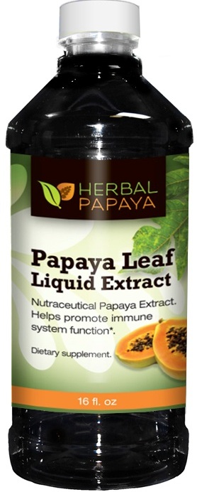 Papaya Leaf Liquid Extract - 16 Oz,  All Natural, Alcohol Free