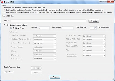 ez1099 supports data import