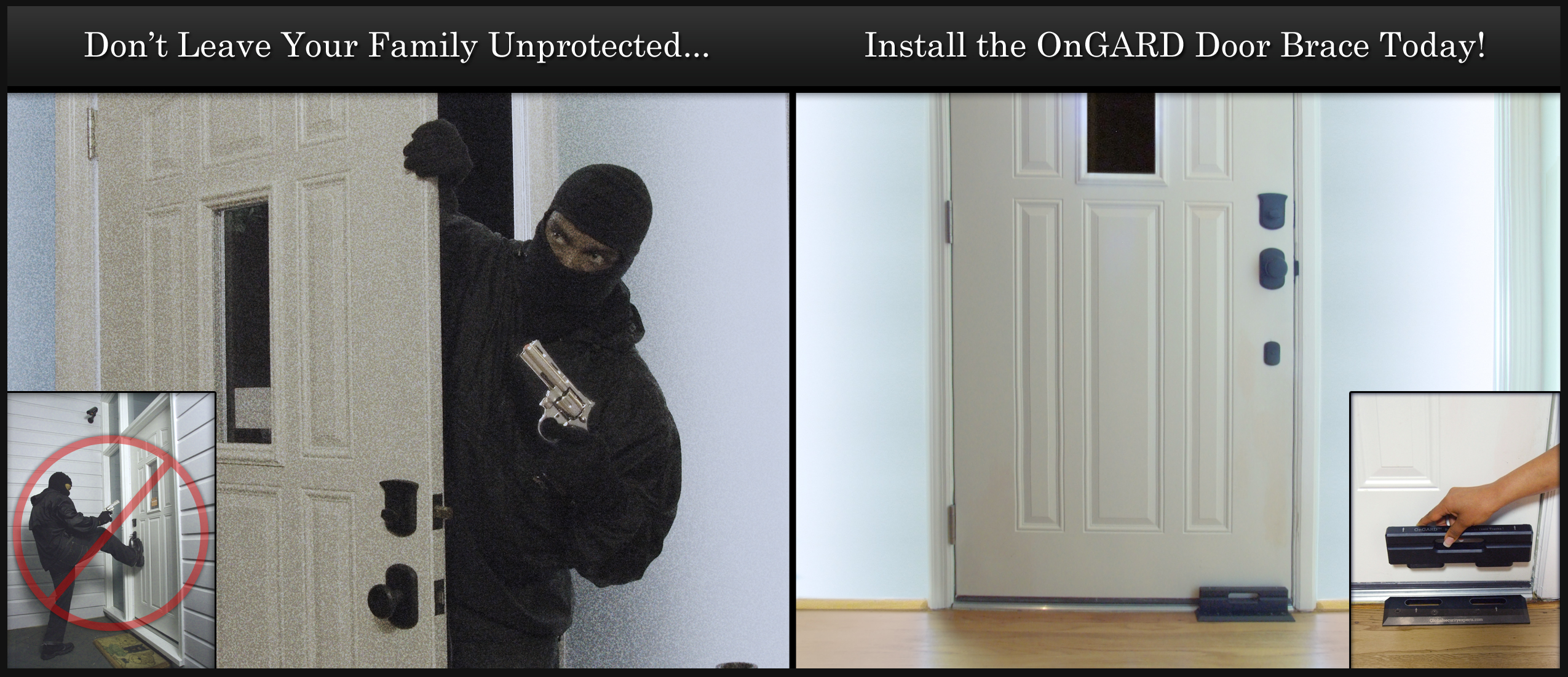 OnGARD Security Door Brace, Door Barricade Stops Burglars In Their Tracks