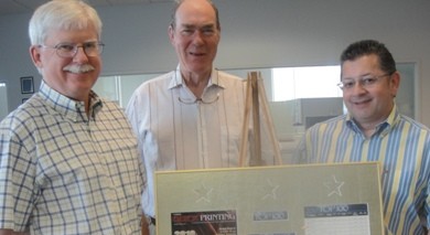 Braintree Printing owners Jim Corliss, Jerry Hogan and Jose Tafur.