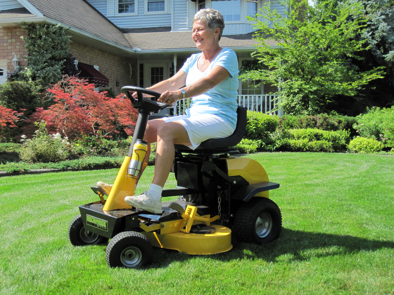 The Recharge Mower G2 Electric Rechargeable Riding Mower. 