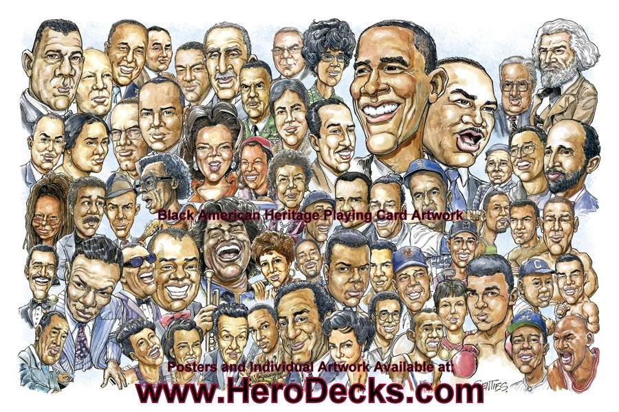 Black America 52 Great African Americans Hero Deck Playing cards parody productions
