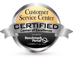Certified Customer Service Center - Center of Excellence, by BenchmarkPortal