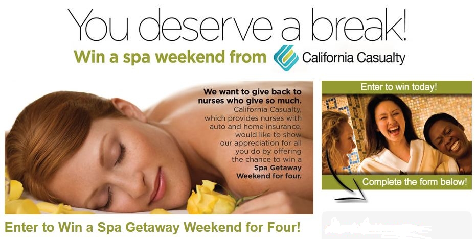 California Casualty is giving away an all-expenses-paid three day/two night getaway for four nurses to The Hotel Hershey, where they can indulge in a day at the world-famous "Chocolate Spa.".