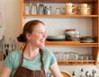 Kate Shaffer in her Isle Au Haut, Maine chocolate shop and cafe.