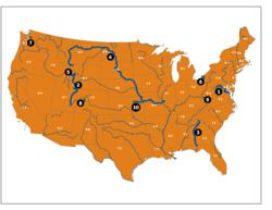 Map of America's Most Endangered Rivers of 2012