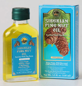 Siberian pine nut oil enriched with pine