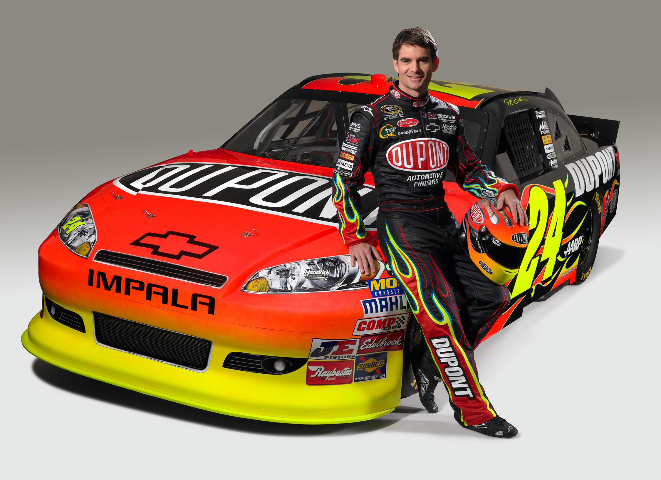 Four-time NASCAR Cup Series champion Jeff Gordon with "Fire Storm"...